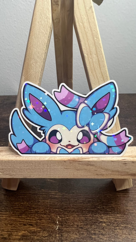 Peeker Shiny Sylveon - Die Cut Sticker