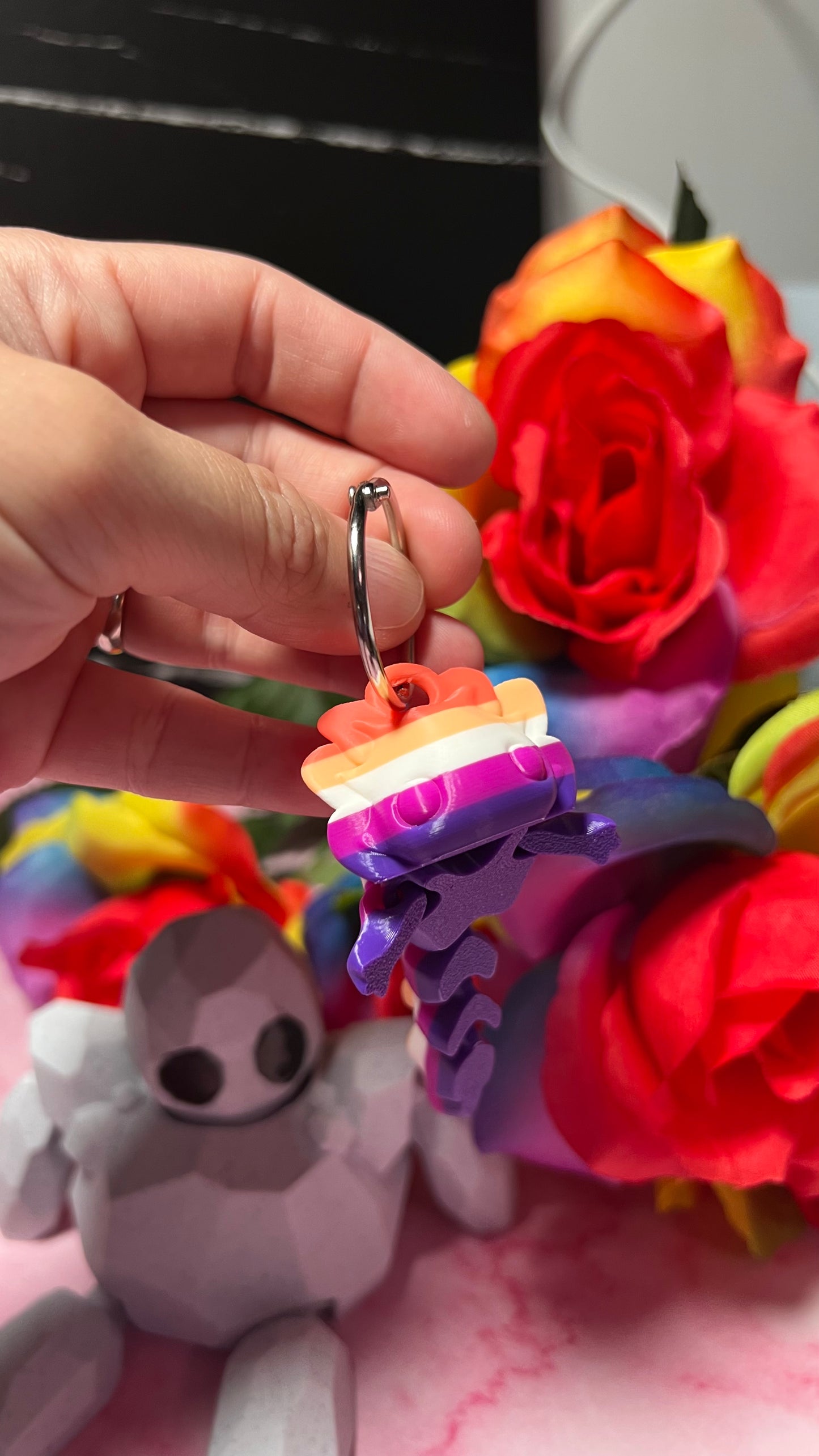 Pridealotl  - Lesbian Pride Flag  - Large Small Keychain