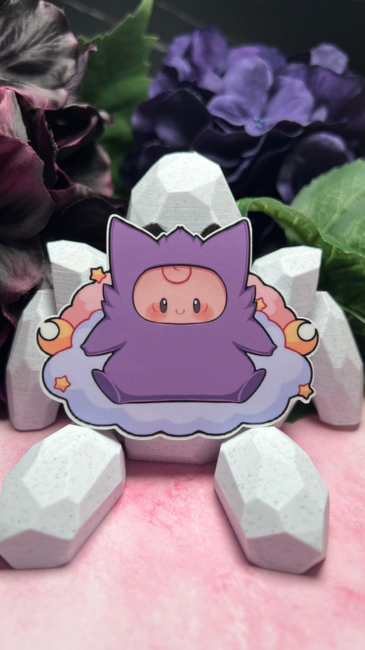 Clefable and Gengar Cosplay - Die Cut Sticker