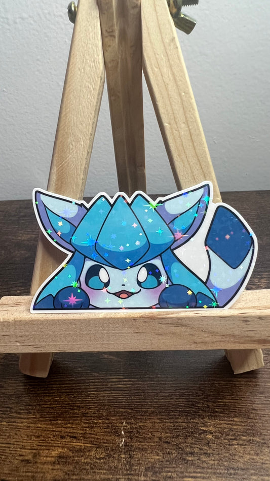 Peeker Shiny Glaceon - Die Cut Sticker