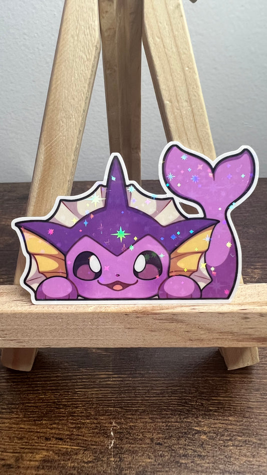 Peeker Shiny Vaporeon - Die Cut Sticker