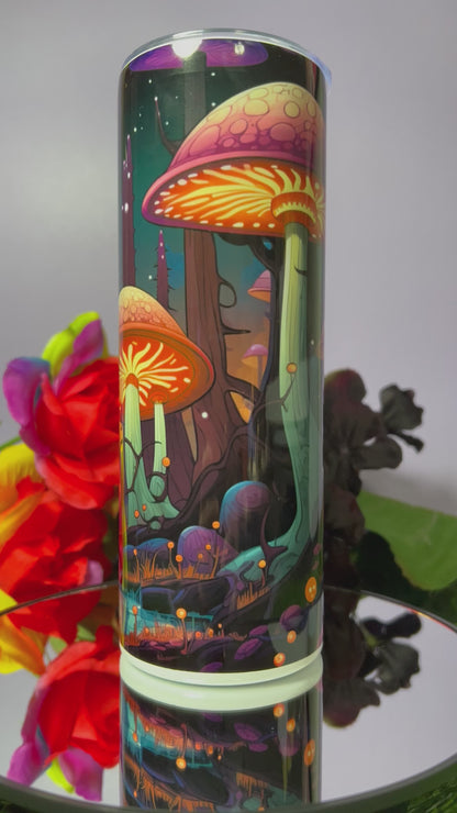 Mushroom Garden - 20oz Skinny Stainless Steel Tumbler - Double Wall - Sublimated