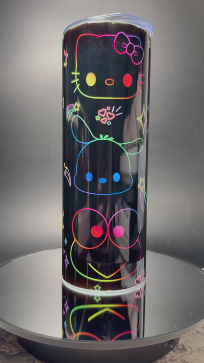 Neon Sanrio - 20oz Skinny Stainless Steel Tumbler - Double Wall - Sublimated