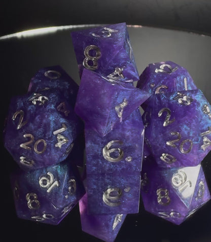 Purple Nebula - 8 Piece Set - Fine Art Dice