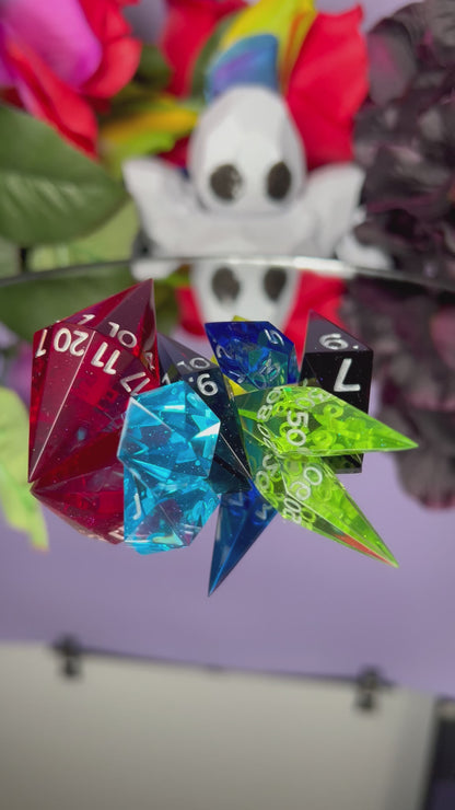 Materia - Standard 7 Set Dice  - Fine Art Dice - Crystal Style