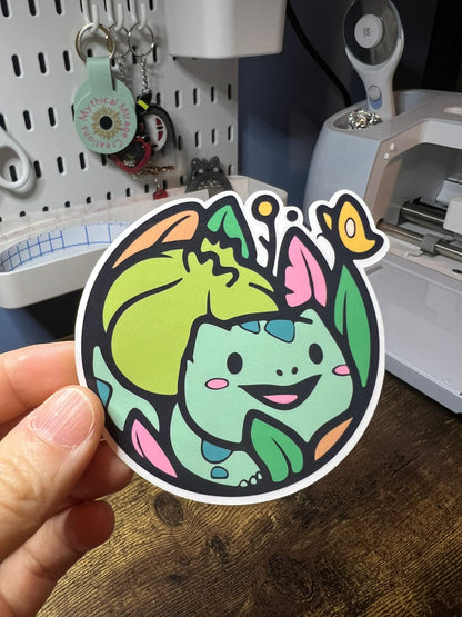 Happy Bulbasaur Sticker - Die Cut