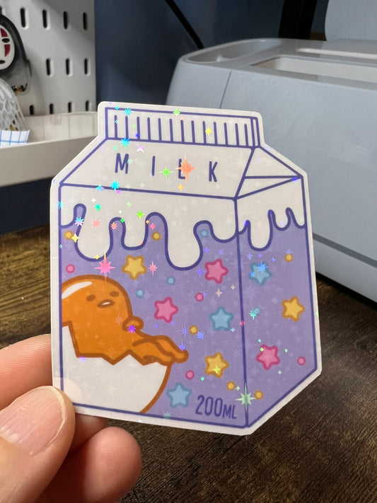 Gudetama Milk Carton Sticker - Die Cut