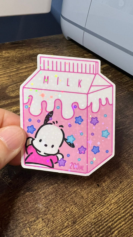 Pochacco Milk Carton Sticker - Die Cut