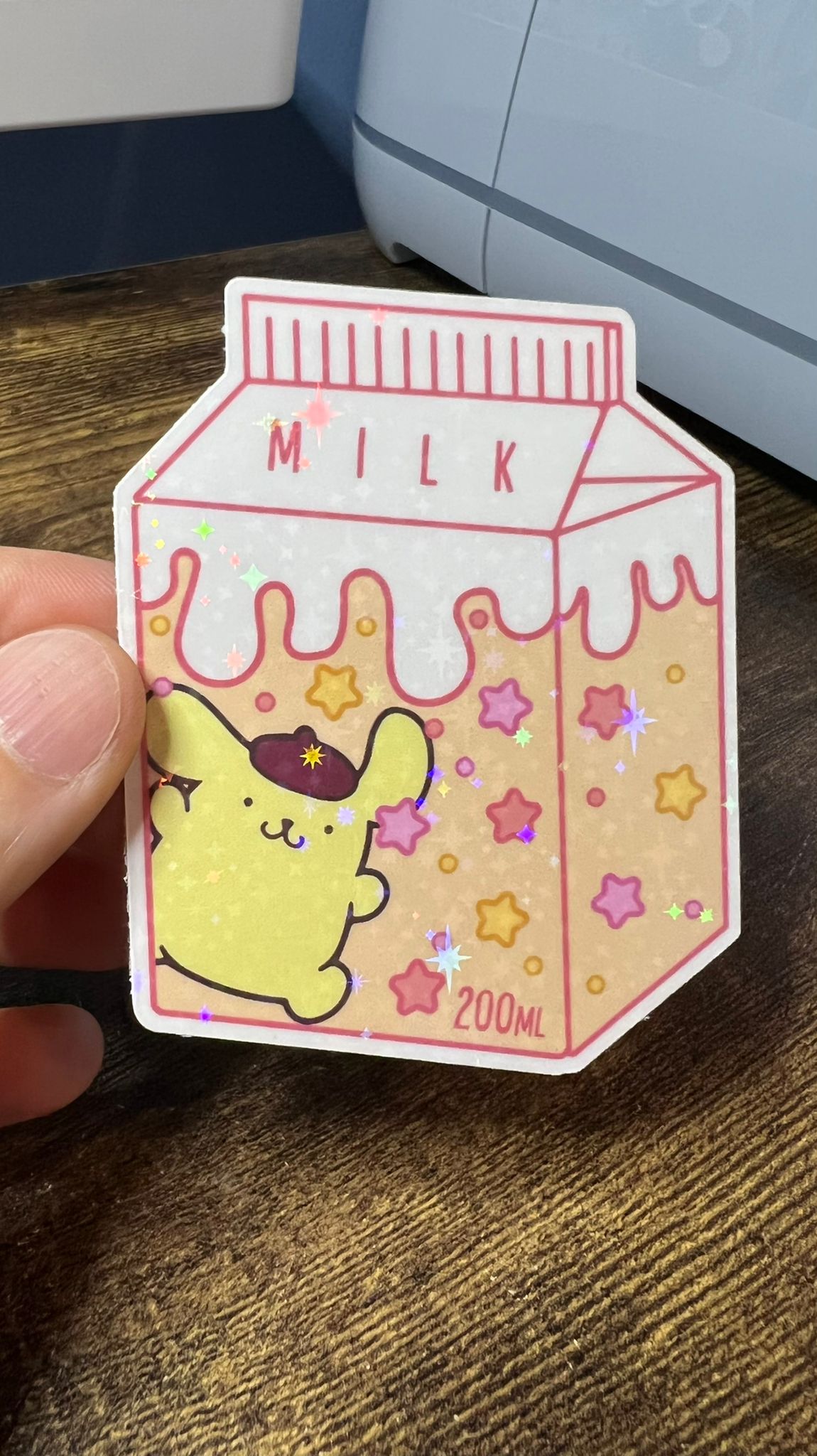 Purin Milk Carton Sticker - Die Cut