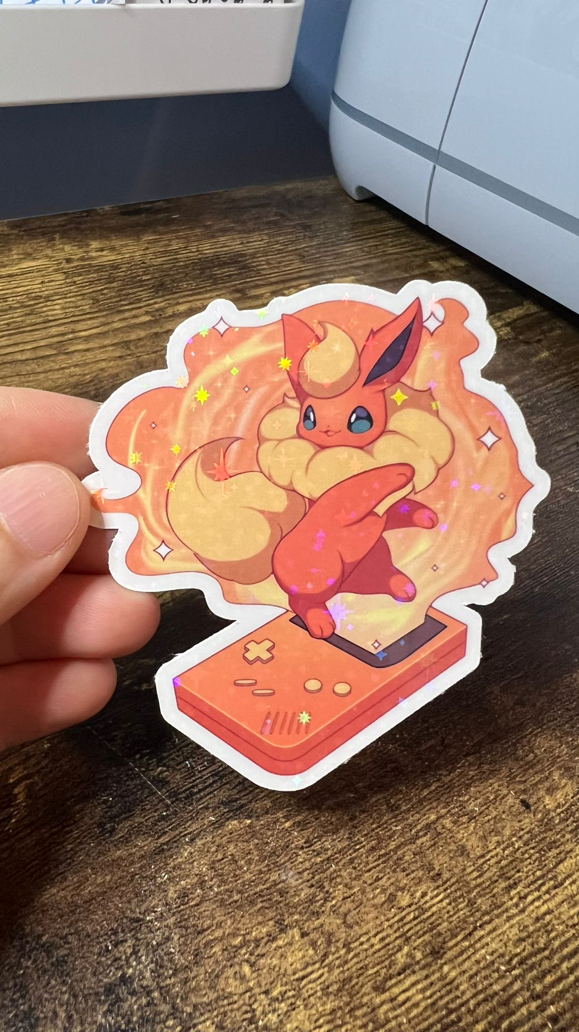 Flareon Gameboy Sticker - Die Cut – Mythical Mirage Creations