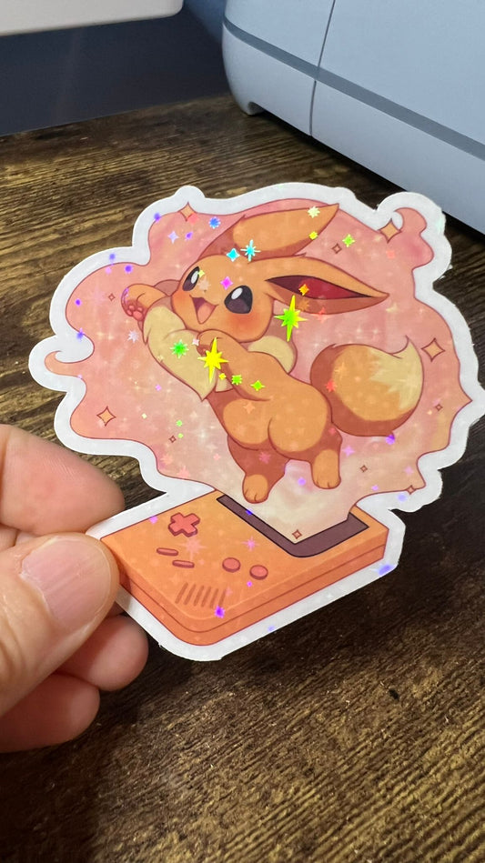 Eevee Gameboy Die Cut Sticker - Die Cut