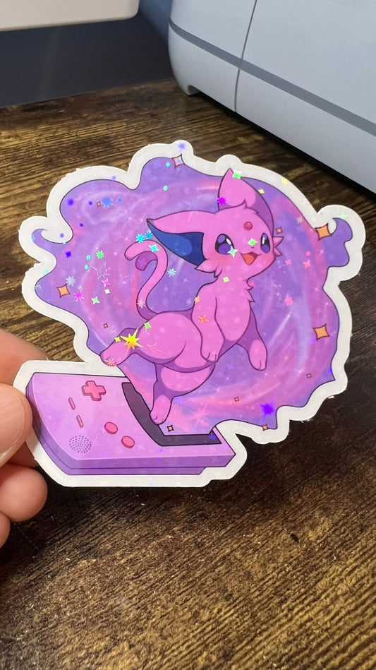 Espeon Gameboy Die Cut Sticker - Die Cut