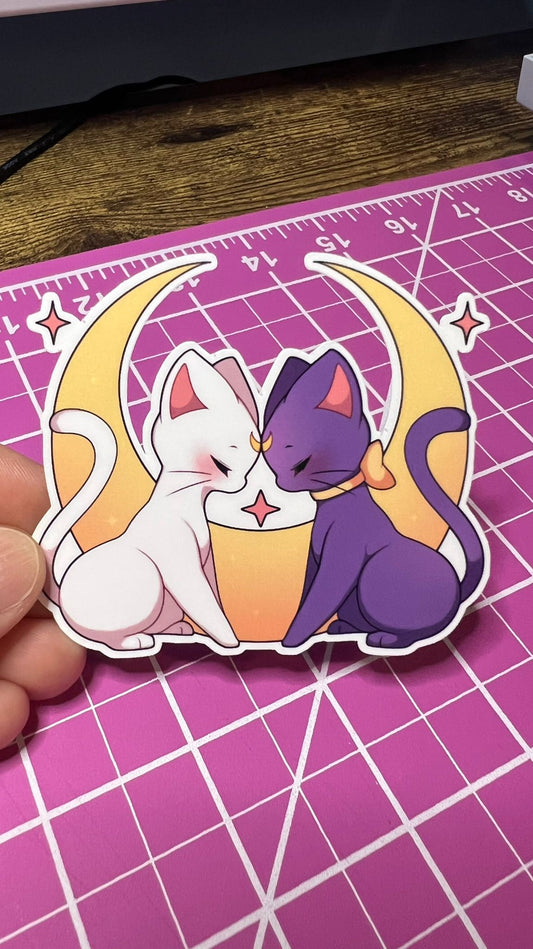 Sailor Moon Cats - Affectionate Luna and Artemis - Die Cut