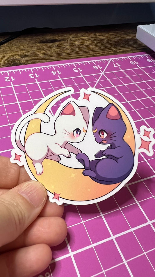 Sailor Moon Cats - Playful Luna and Artemis - Die Cut