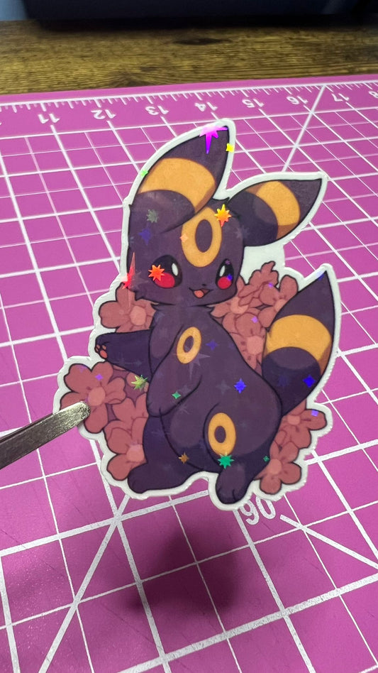 Umbreon with Flowers - Die Cut Sticker