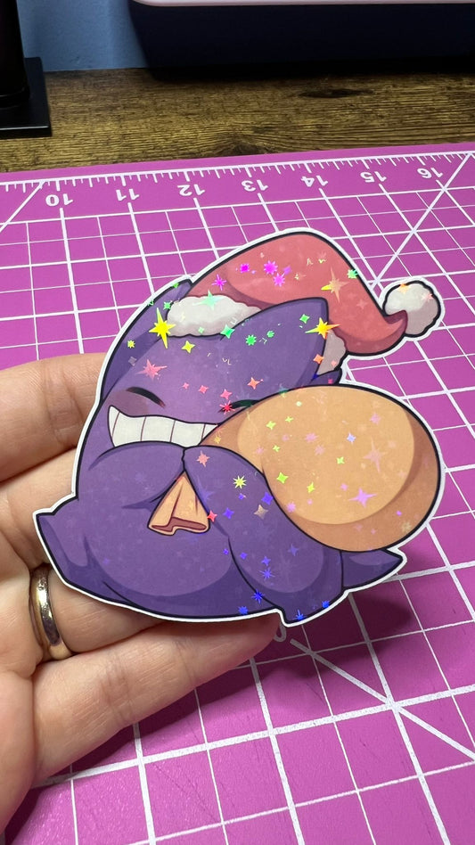 Christmas Thief Gengar Sticker - Die Cut