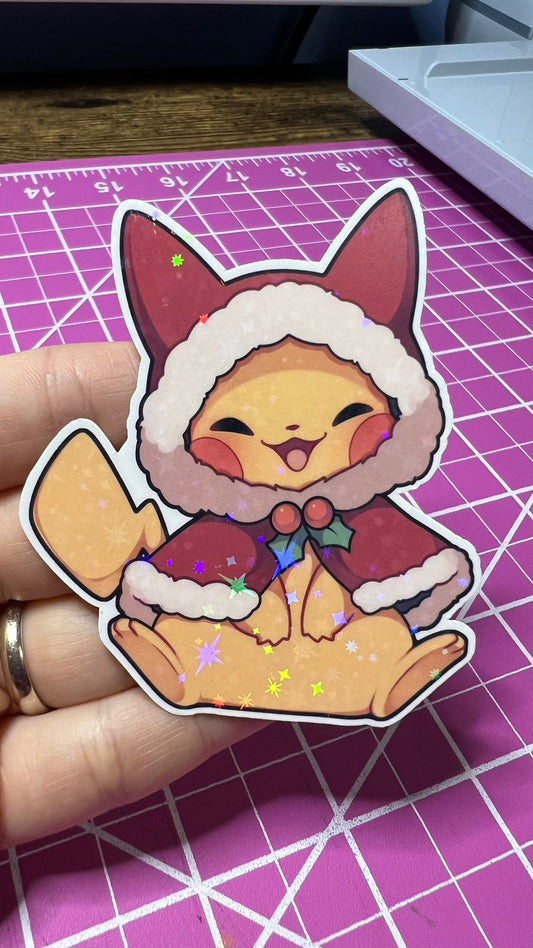 Christmas Pikachu Sticker - Die Cut