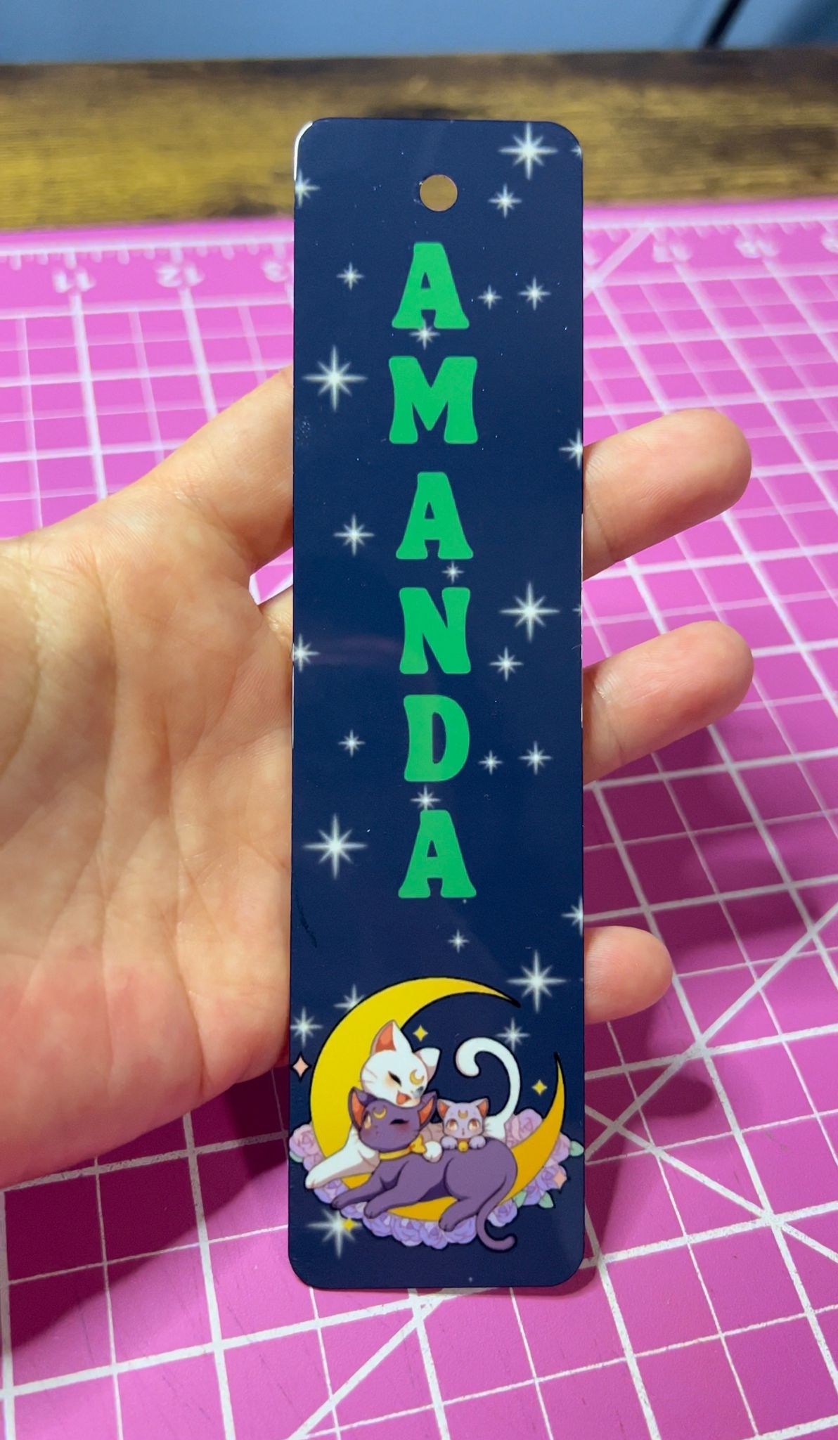 Relaxing Luna, Artemis, and Diana - Sublimated Personalized Bookmark