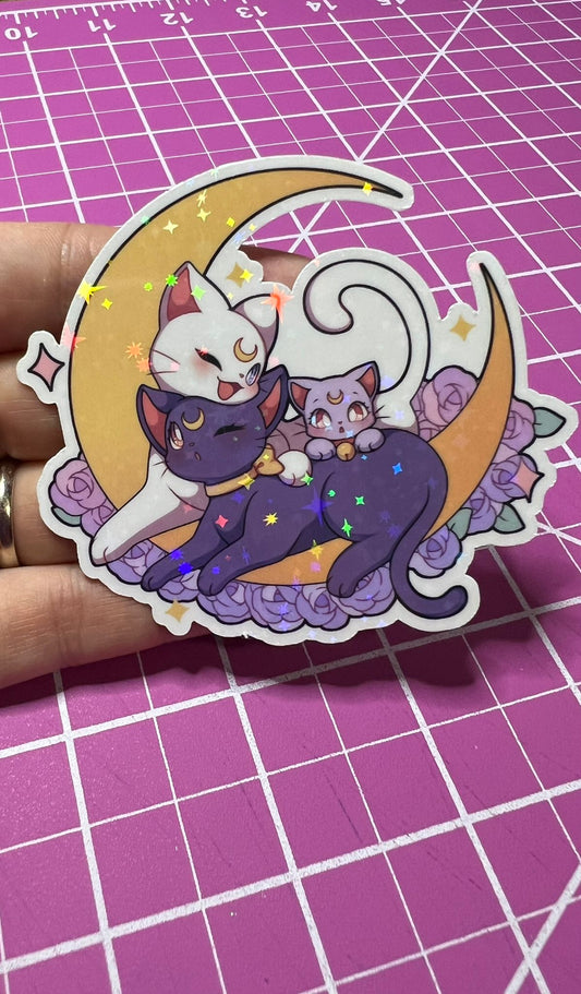 Relaxing Luna, Artemis, and Diana - Die Cut Sticker