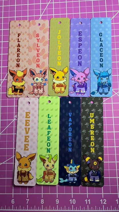 Personalized Kimono Eeveelution Set Sublimated Bookmarks - Metal Bookmarks