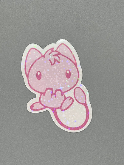 Mew Die Cut Sticker - Cute Legendary Pokemon Sticker - Great for Bottles, Calendars, Notebooks, Folders!  - Weatherproof