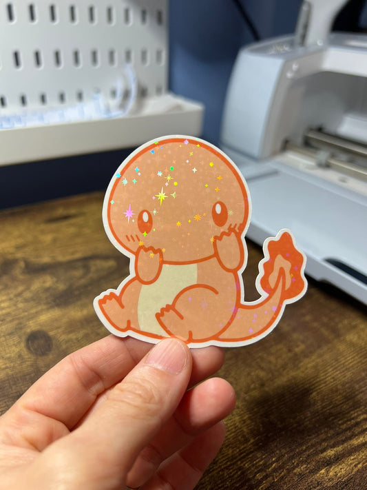 Charmander Die Cut Sticker - Cute Fire Pokemon Sticker - Kanto Starter - Great for Bottles, Calendars, Notebooks, Folders!  - Weatherproof