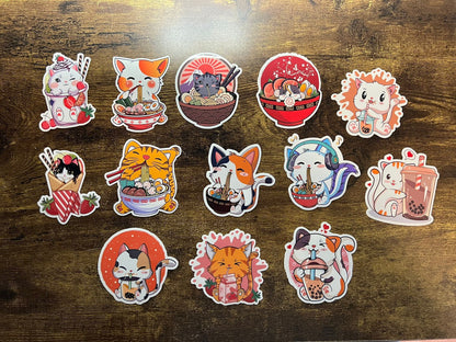 Boba Kitty Sticker - Calico Cat - Die Cut - Great for Bottles, Calendars, Notebooks, Folders!  - Weatherproof
