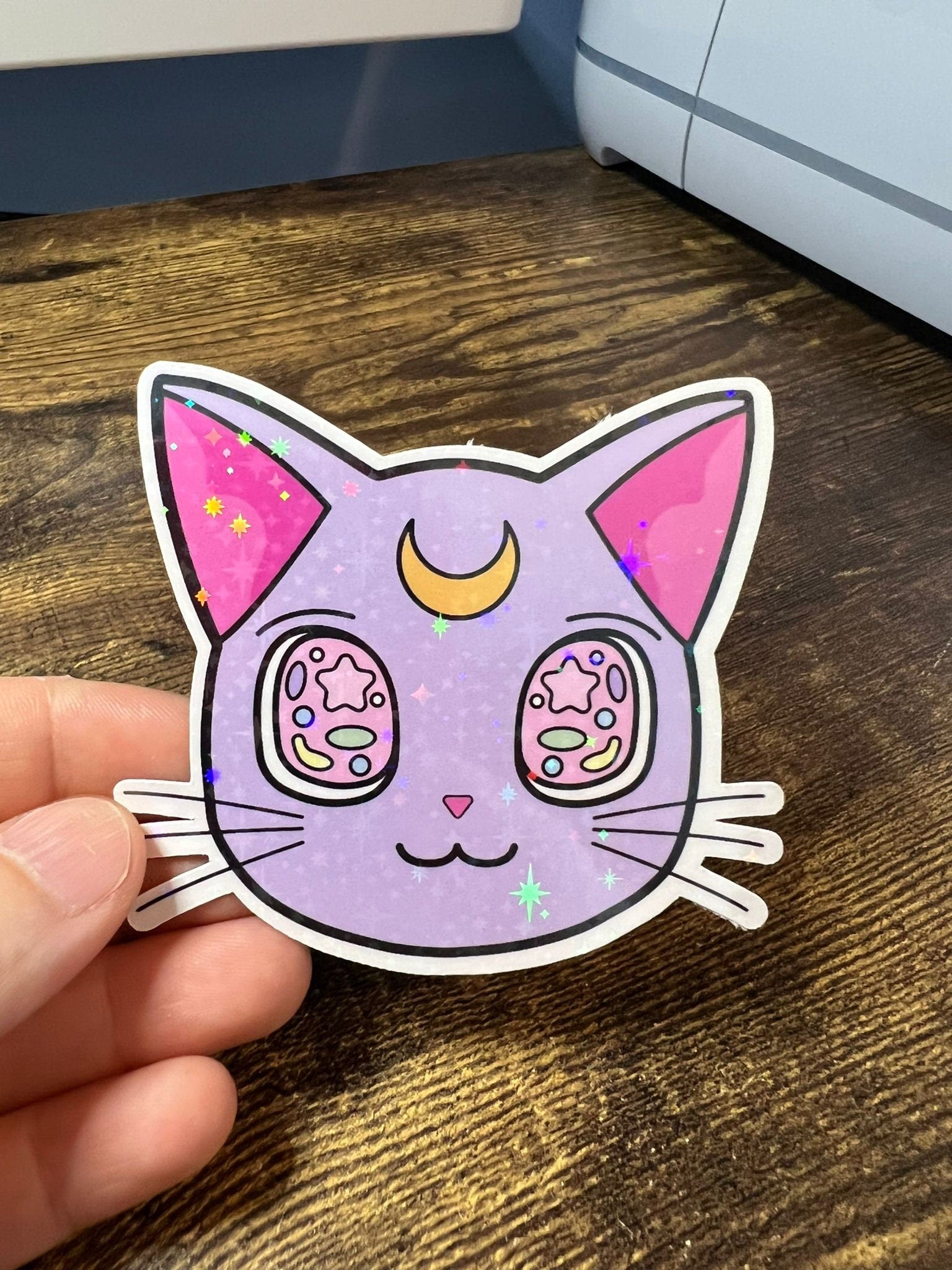 Retro Sailor Moon Cat Stickers - Die Cut - Luna, Artemis, Diana - Great for Water Bottles, Notebooks, Folders, Laptops, and More