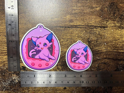 Glaceon Tamagotchi Die Cut Sticker - Eeveelutions Pokemon Sticker - Great for Bottles, Calendars, Notebooks, Folders!  - Weatherproof