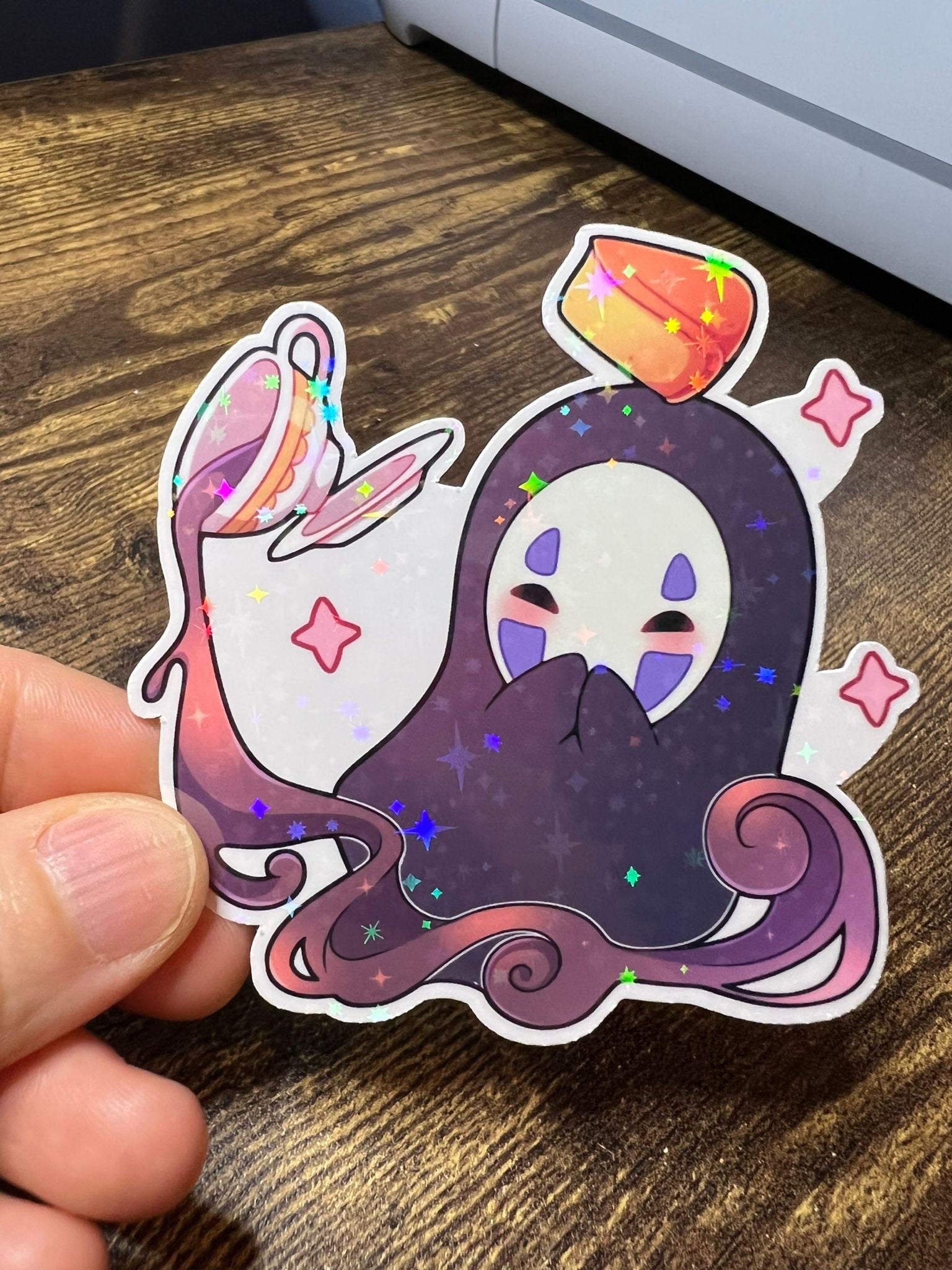 No-Face - Die Cut Sticker - Spirited Away - Great for Bottles, Calendars, Notebooks, Folders!  - Weatherproof