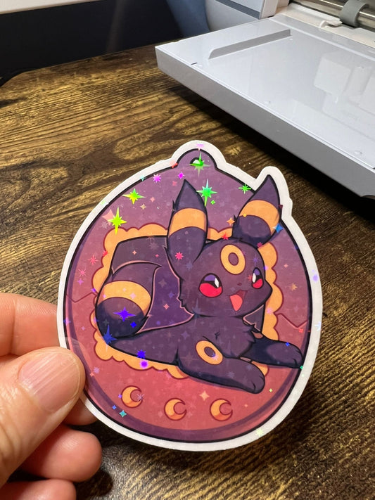 Umbreon Tamagotchi Die Cut Sticker - Eeveelutions Pokemon Sticker - Great for Bottles, Calendars, Notebooks, Folders!  - Weatherproof