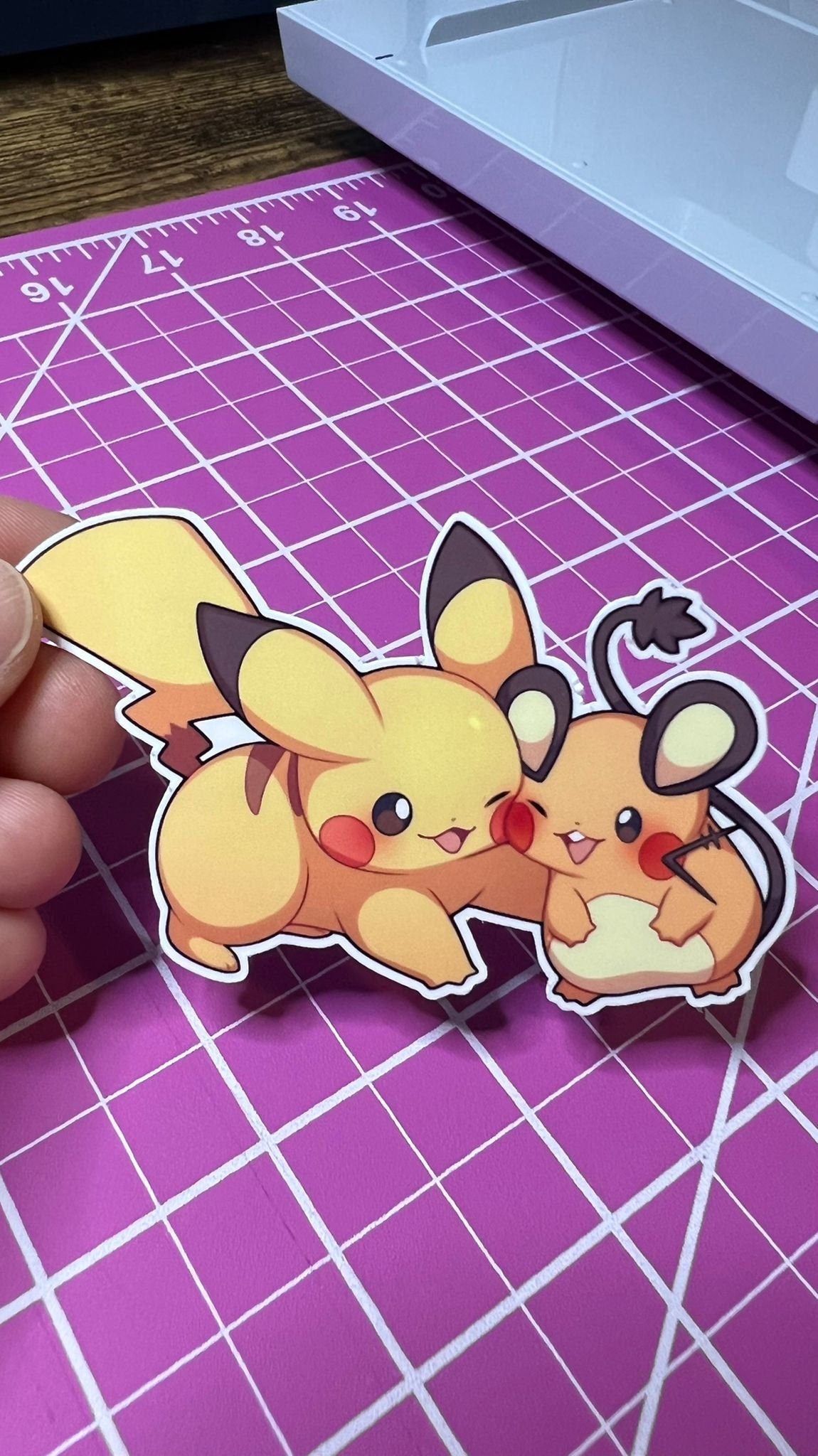 Pikachu and Dedenne Playing Together - Die Cut - Pokemon Friends Collection - Great for Water Bottles, Folders, Notebooks, Laptops, and More