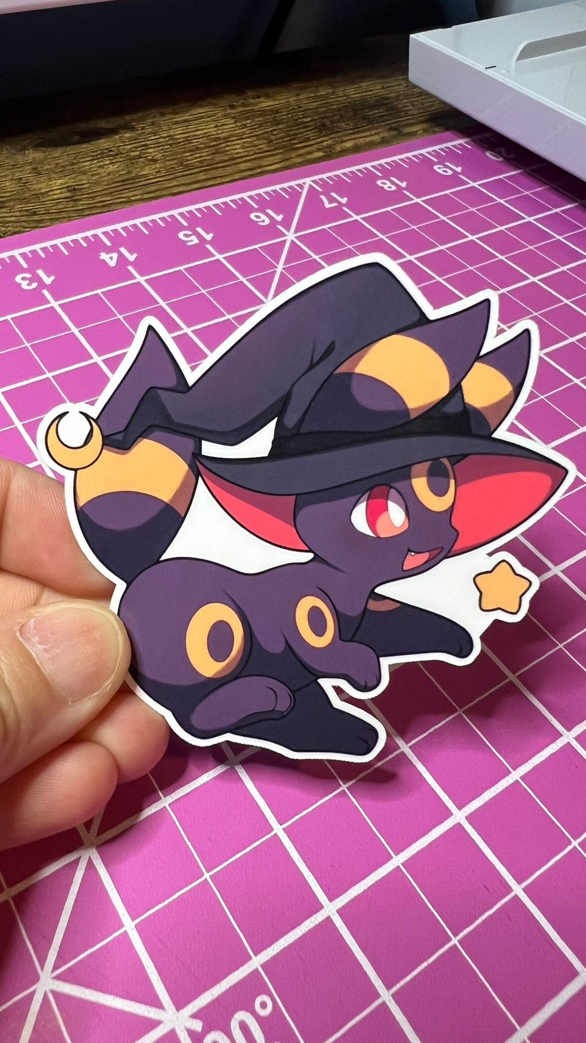 Witch Hat Umbreon and Espeon - Eeveelutions Pokemon Sticker - Great for Bottles, Calendars, Notebooks, Folders!