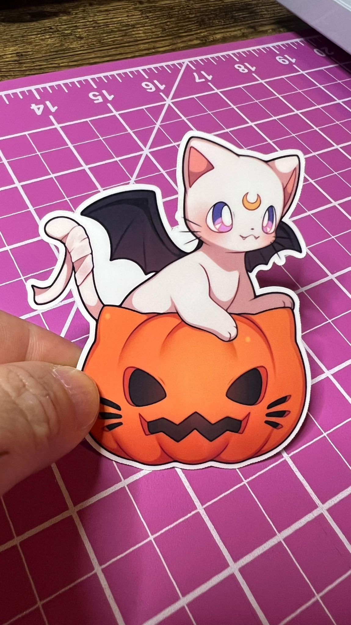 Cats in Pumpkins - Die Cut - Luna and Artemis - Great for Water Bottles, Notebooks, Folders, Laptops, and More