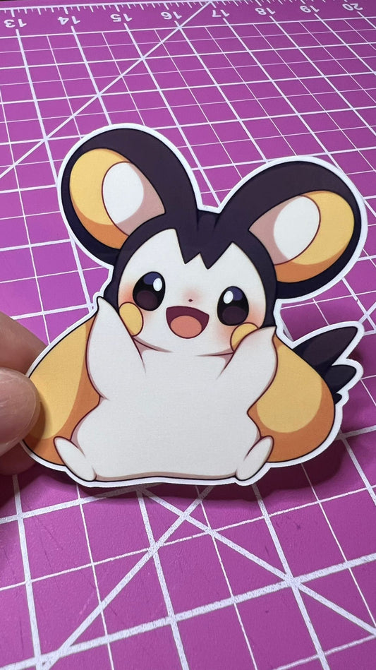 Emolga - Electric Squirrel Pokemon - Die Cut - Great for Water Bottles, Folders, Notebooks, Laptops, and More