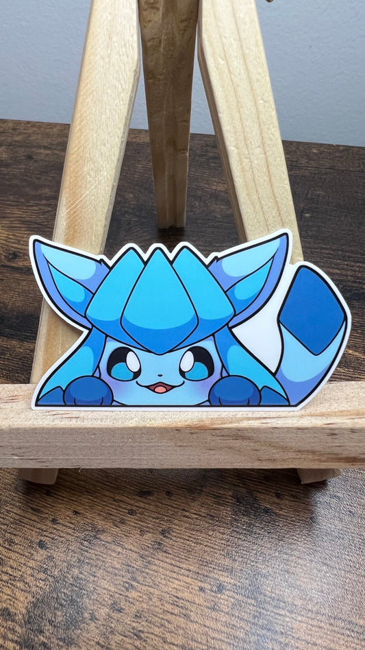 Peeker Glaceon - Die Cut Sticker