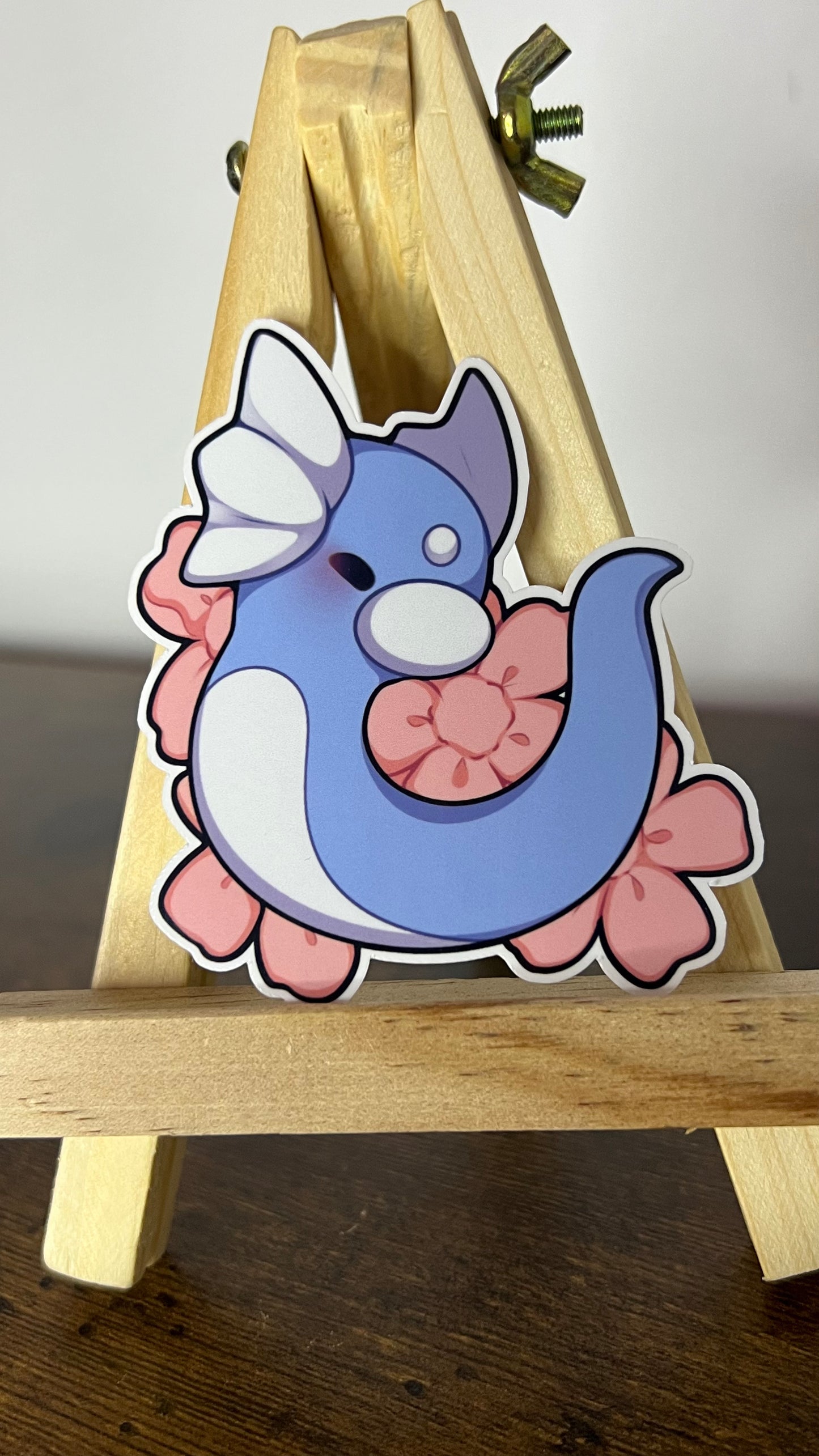 Dratini with Flowers - Die Cut Sticker