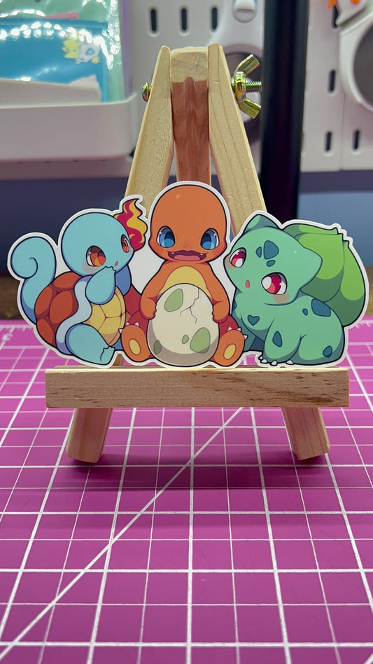 Kanto Starters Group Sticker - Die Cut