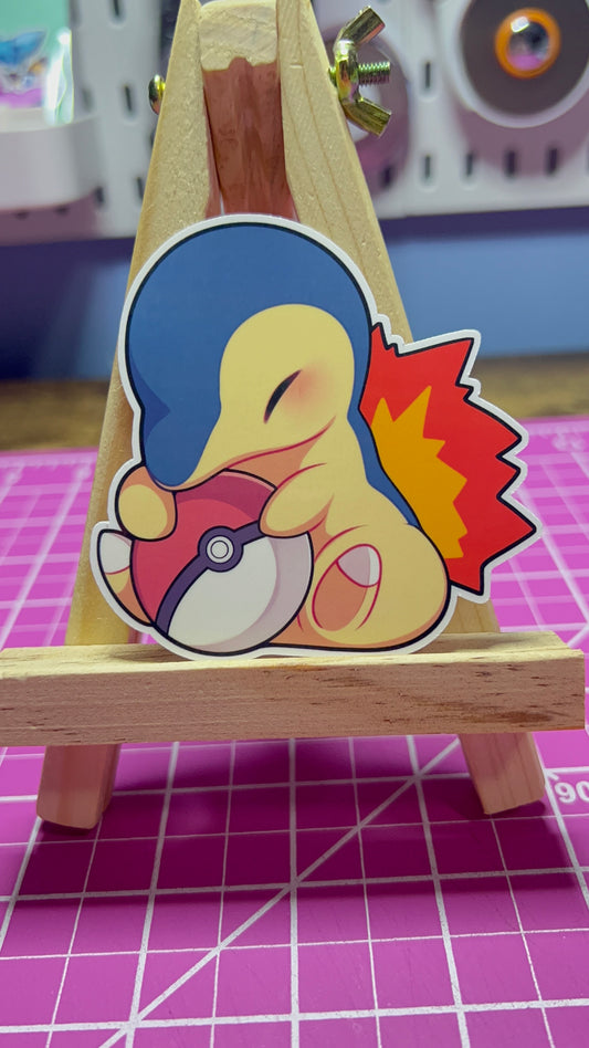 Cute Cyndaquil - Starters Collection - Die Cut Sticker