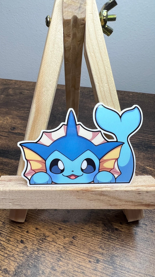 Peeker Vaporeon - Die Cut Sticker