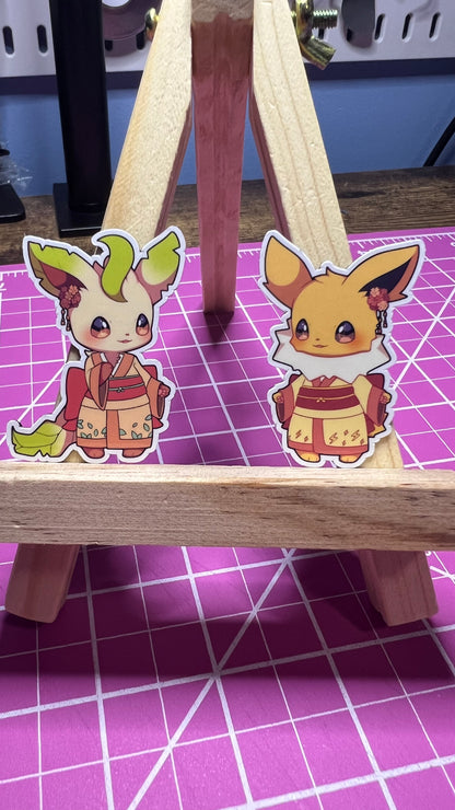 Kimono Eeveelutions Small Eeveelutions Pokemon Sticker Pack - Die Cut