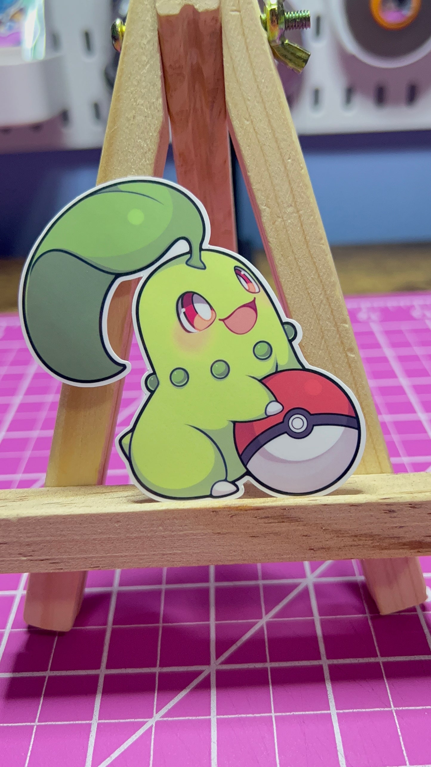 Cute Chikorita - Starters Collection - Die Cut Sticker