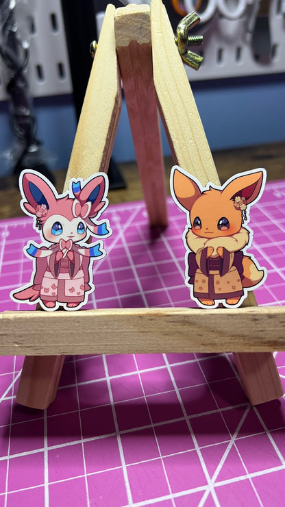 Kimono Eeveelutions Small Eeveelutions Pokemon Sticker Pack - Die Cut